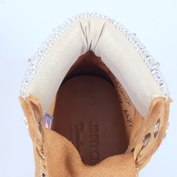Jimmy Choo x Timberland boots Womens sz 5 Swarovski crystal embellished shoes - Picture 12 of 16